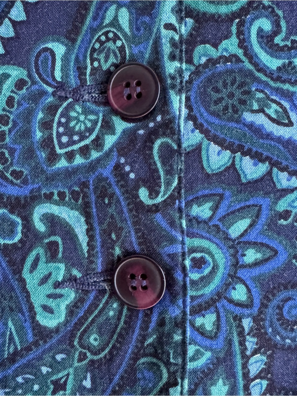 Pendleton 90s Paisley Vest 6P Vintage Fitted Button Front Dark Academia - Picture 3 of 9